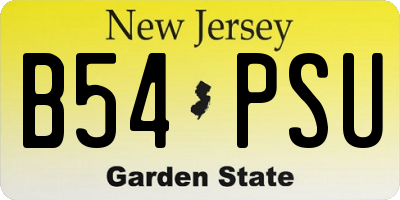 NJ license plate B54PSU