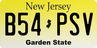 NJ license plate B54PSV