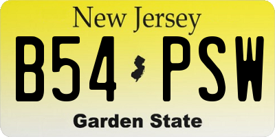 NJ license plate B54PSW