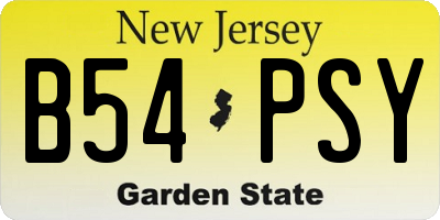 NJ license plate B54PSY