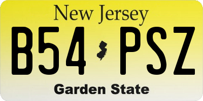 NJ license plate B54PSZ