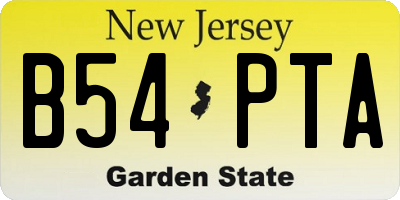 NJ license plate B54PTA