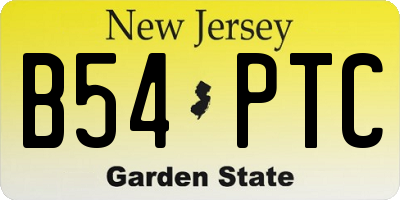 NJ license plate B54PTC