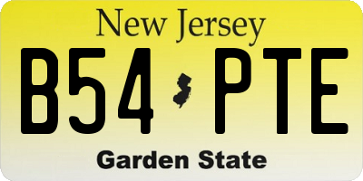 NJ license plate B54PTE