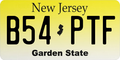 NJ license plate B54PTF