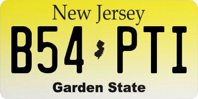 NJ license plate B54PTI
