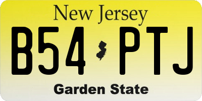 NJ license plate B54PTJ