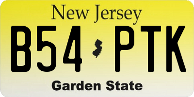 NJ license plate B54PTK