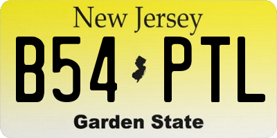 NJ license plate B54PTL