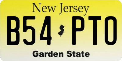 NJ license plate B54PTO