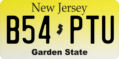 NJ license plate B54PTU