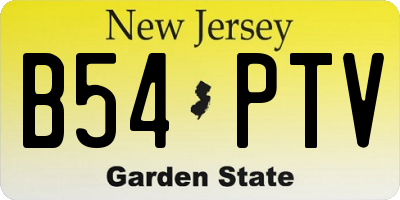 NJ license plate B54PTV