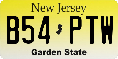 NJ license plate B54PTW