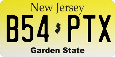 NJ license plate B54PTX