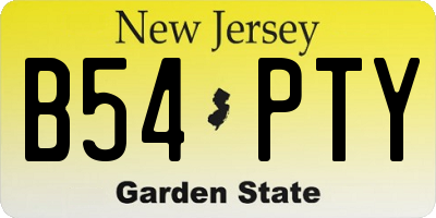 NJ license plate B54PTY