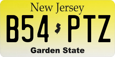 NJ license plate B54PTZ