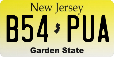 NJ license plate B54PUA