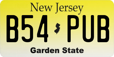 NJ license plate B54PUB