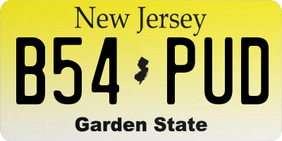 NJ license plate B54PUD