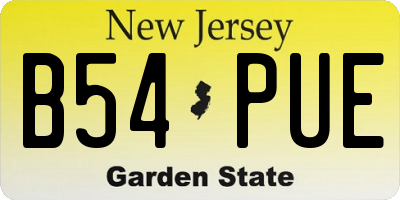NJ license plate B54PUE