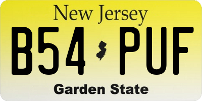 NJ license plate B54PUF