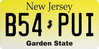 NJ license plate B54PUI