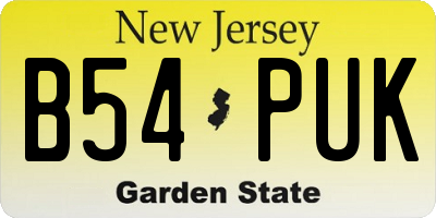 NJ license plate B54PUK