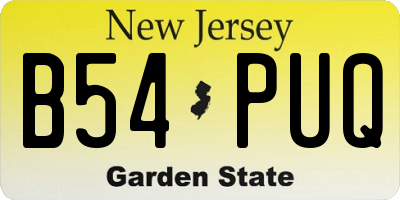 NJ license plate B54PUQ