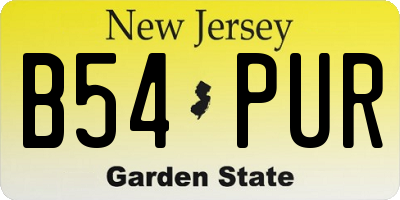 NJ license plate B54PUR