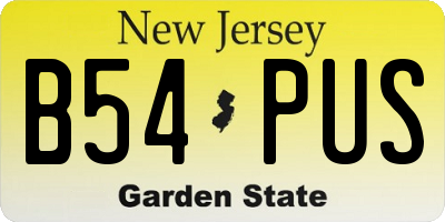 NJ license plate B54PUS