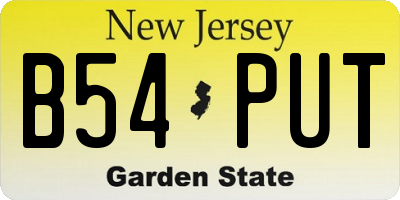 NJ license plate B54PUT