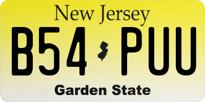 NJ license plate B54PUU