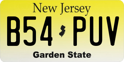 NJ license plate B54PUV