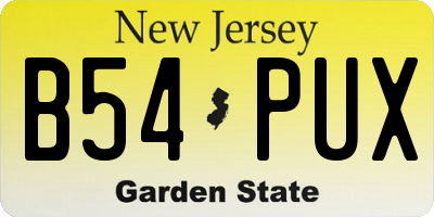NJ license plate B54PUX