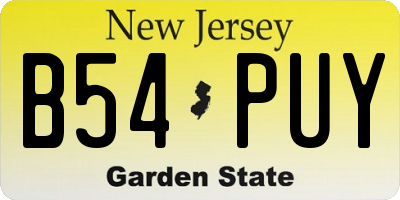 NJ license plate B54PUY