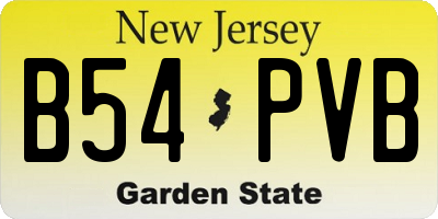 NJ license plate B54PVB
