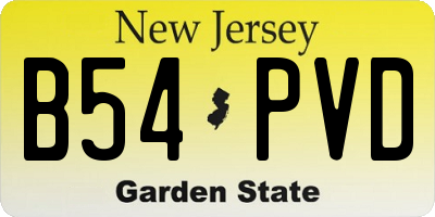 NJ license plate B54PVD