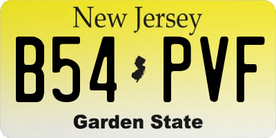 NJ license plate B54PVF