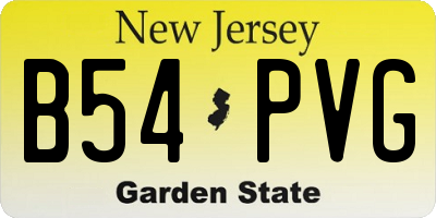 NJ license plate B54PVG