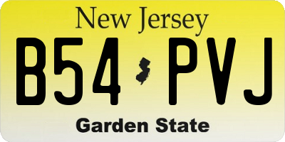 NJ license plate B54PVJ