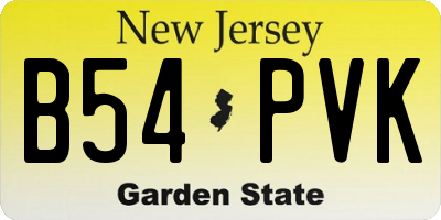 NJ license plate B54PVK