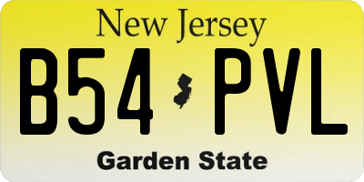 NJ license plate B54PVL