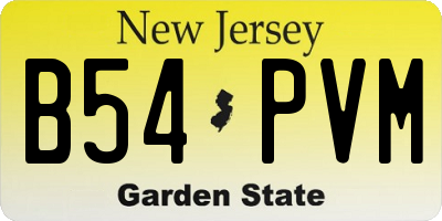 NJ license plate B54PVM