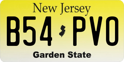NJ license plate B54PVO
