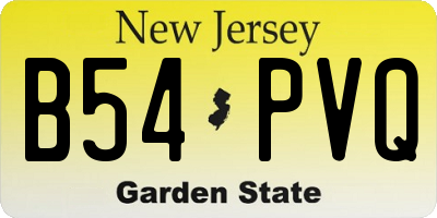 NJ license plate B54PVQ