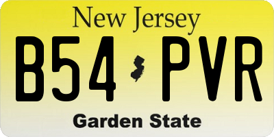 NJ license plate B54PVR