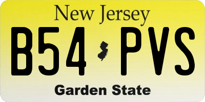 NJ license plate B54PVS
