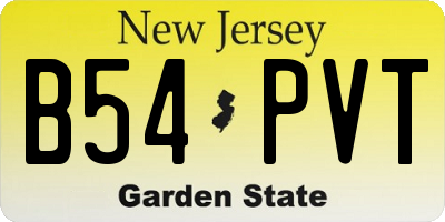 NJ license plate B54PVT