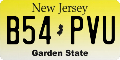 NJ license plate B54PVU