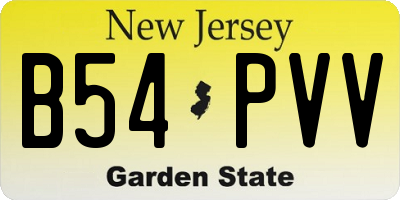 NJ license plate B54PVV